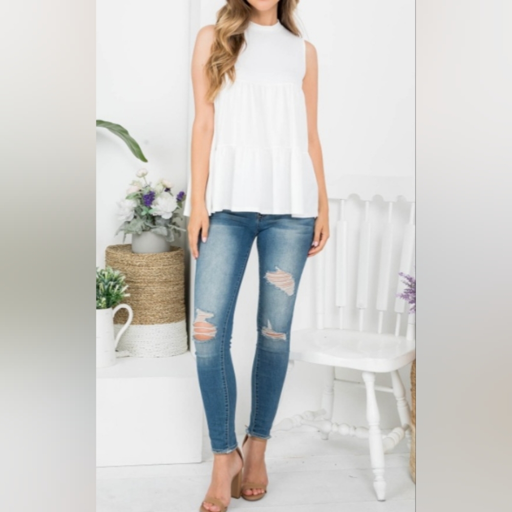 NWT Solid Sleeveless -Ivory